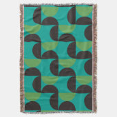 Midden-century Modern Brown green and turkooise Deken (Voorkant Verticaal)