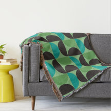 Midden-century Modern Brown green and turkooise