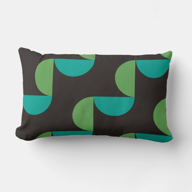 Midden-century Modern Brown green and turkooise Kussen (Voorkant)