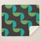 Midden-century Modern Brown green and turkooise Sherpa Deken (Voorkant (horizontaal))