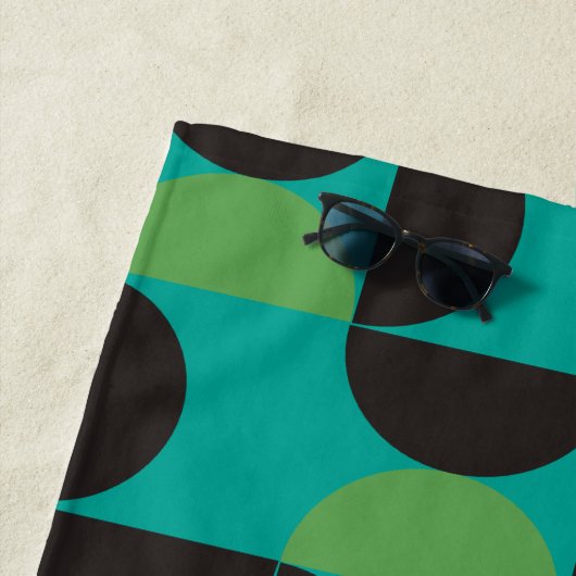 Midden-century Modern Brown green and turkooise Strandlaken (In situ)