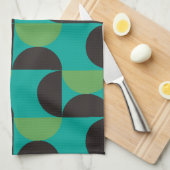 Midden-century Modern Brown green and turkooise Theedoek (Quarter Fold)