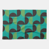 Midden-century Modern Brown green and turkooise Theedoek (Horizontaal)