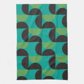 Midden-century Modern Brown green and turkooise Theedoek (Verticaal)