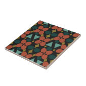 Midden-century Modern Flower Diamond Black Tegeltje (Zijkant)