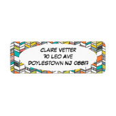 Midden-century Modern Herringbone Etiket (Voorkant)