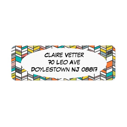 Midden-century Modern Herringbone Etiket (Voorkant)