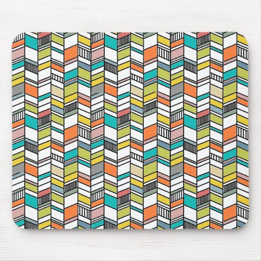 Midden-century Modern Herringbone Muismat (Voorkant)