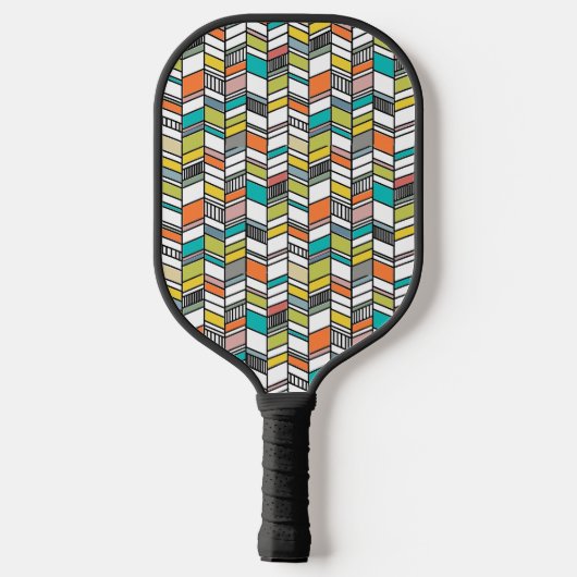 Midden-century Modern Herringbone Pickleball Paddle (Achterkant)
