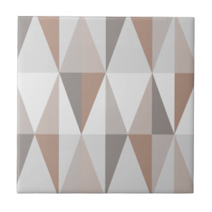 Midden-Century Modern Triangles Brown Tegeltje