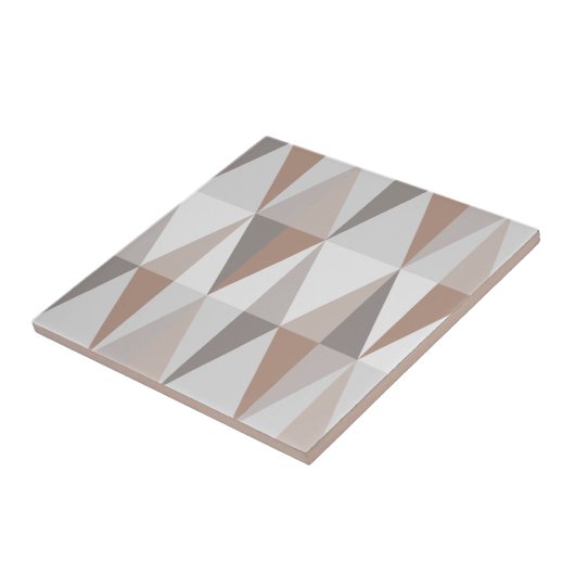 Midden-Century Modern Triangles Brown Tegeltje (Zijkant)