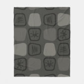 Midden-century Modern Verretted Squares Black Fleece Deken (Voorkant)