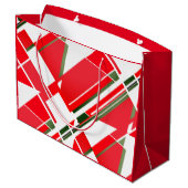 Midden-century modern wit rood met groene elemente groot cadeauzakje (Achterkant Gekanteld)