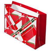 Midden-century modern wit rood met groene elemente groot cadeauzakje (Voorkant Gekanteld)