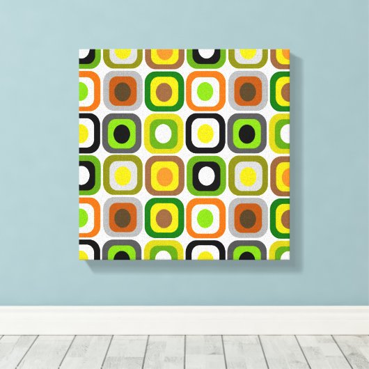 Midden-Century Modern Wrapped Canvas Abstracte vie (Insitu (Houten vloer))