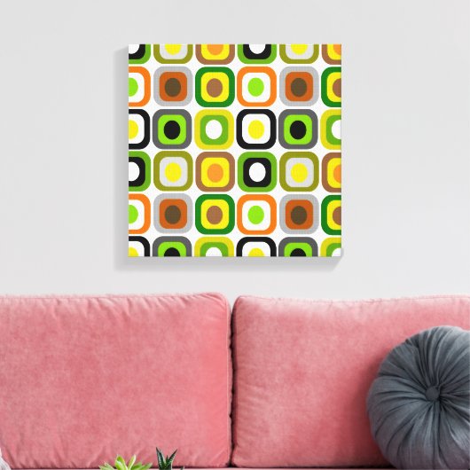 Midden-Century Modern Wrapped Canvas Abstracte vie (Insitu (Woonkamer))