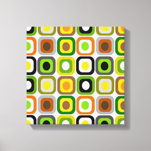 Midden-Century Modern Wrapped Canvas Abstracte vie (Voorkant)