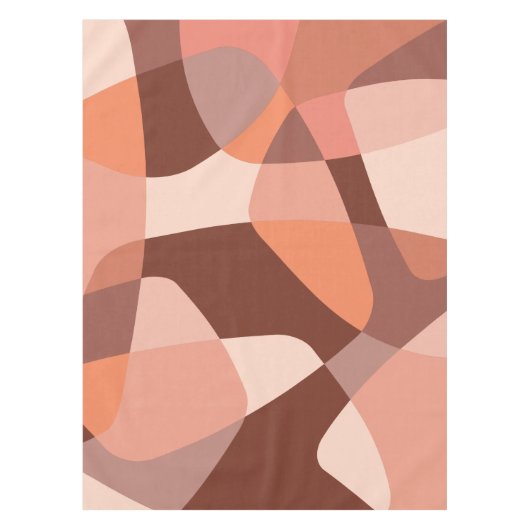 Midden-century Rock lagen zalmroze Tafelkleed (Voorkant)