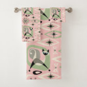 Midden-Century Siamese Cat Abstract Bad Handdoek (Insitu)