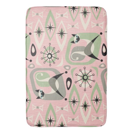 Midden-Century Siamese Cat Abstract Badmat (Voorkant Verticaal)