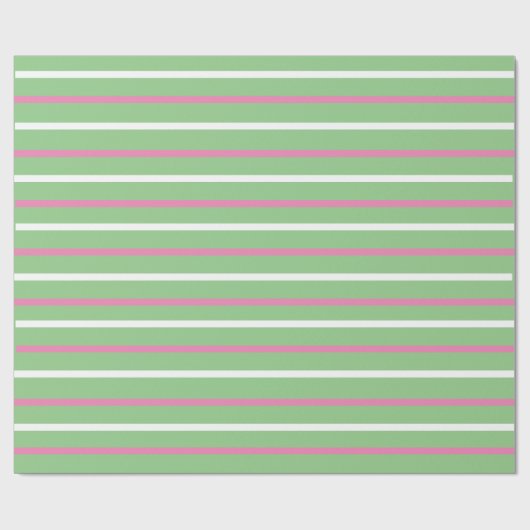 Midden-Century Snoep Striped Green Roze Kerstmis Cadeaupapier (Vlak)