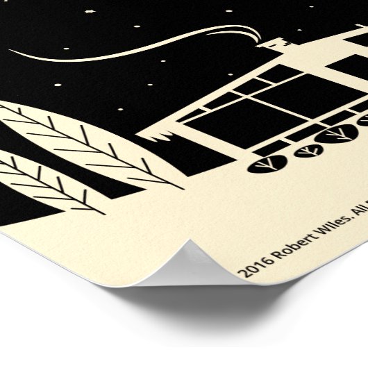 Midden-Century Snowscene-Black Poster (Hoek)