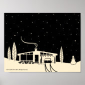 Midden-Century Snowscene-Black Poster (Voorkant)