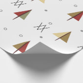 Midden-Century Snowy Forest Cadeaupapier (Hoek)