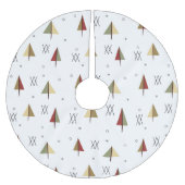 Midden-Century Snowy Forest Kerstboom Rok (Voorkant)