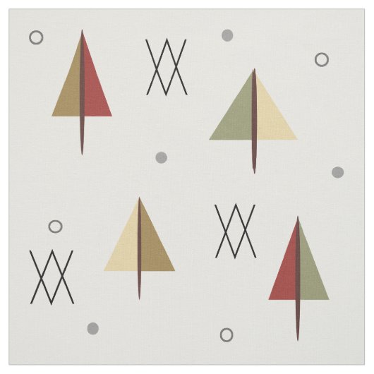 Midden-Century Snowy Forest Stof (Swatch)