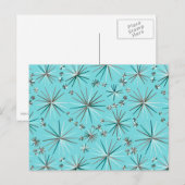 Midden-Century Sputnik patroon, Robin's Egg Blue Briefkaart (Voorkant / Achterkant)