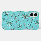 Midden-Century Sputnik patroon, Robin's Egg Blue Case-Mate iPhone Case (Achterkant (horizontaal))