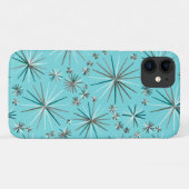 Midden-Century Sputnik patroon, Robin's Egg Blue Case-Mate iPhone Case (Achterkant (horizontaal))