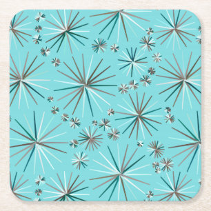 Midden-Century Sputnik patroon, Robin's Egg Blue Kartonnen Onderzetters