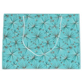 Midden-Century Sputnik patroon, Robin's Egg Blue Large Cadeautasje (Voorkant)