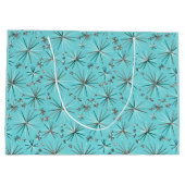 Midden-Century Sputnik patroon, Robin's Egg Blue Large Cadeautasje (Achterkant)