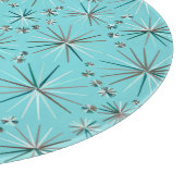 Midden-Century Sputnik patroon, Robin's Egg Blue Snijplank (Hoek)