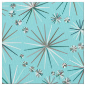 Midden-Century Sputnik patroon, Robin's Egg Blue Stof (Close Up)