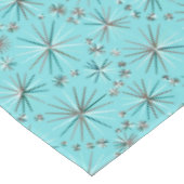 Midden-Century Sputnik patroon, Robin's Egg Blue Tafelkleed (Gekanteld)