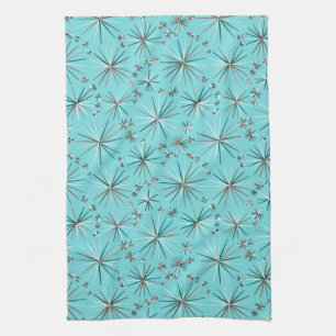 Midden-Century Sputnik patroon, Robin's Egg Blue Theedoek