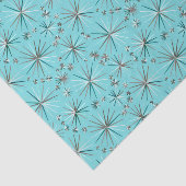 Midden-Century Sputnik patroon, Robin's Egg Blue Tissuepapier (Detail)