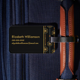 Midden-century Starburst Stripe Custom Colours SVG Bagagelabel