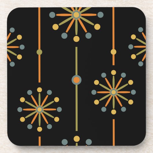 Midden-century Starburst Stripe Custom Colours SVG Bier Onderzetter (Voorkant)