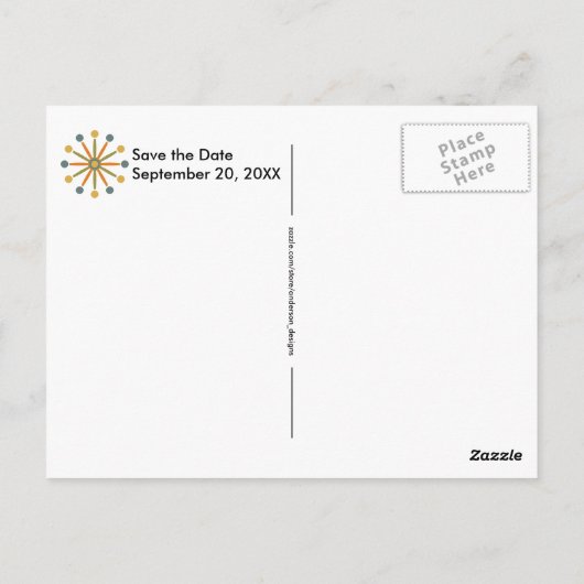 Midden-century Starburst Stripe Custom Colours SVG Briefkaart (Achterkant)