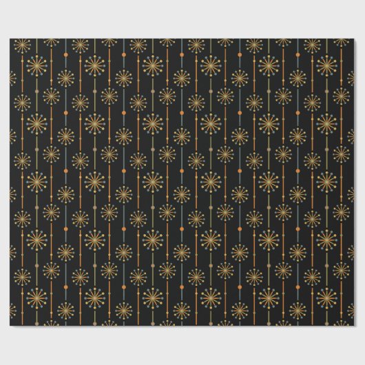 Midden-century Starburst Stripe Custom Colours SVG Cadeaupapier (Vlak)