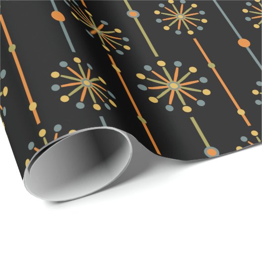 Midden-century Starburst Stripe Custom Colours SVG Cadeaupapier (Rol Hoek)