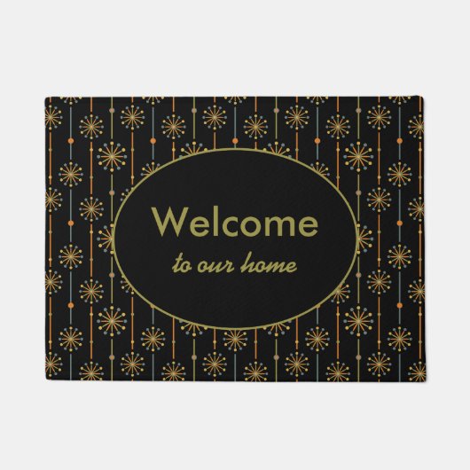 Midden-century Starburst Stripe Custom Colours SVG Deurmat (Voorkant)