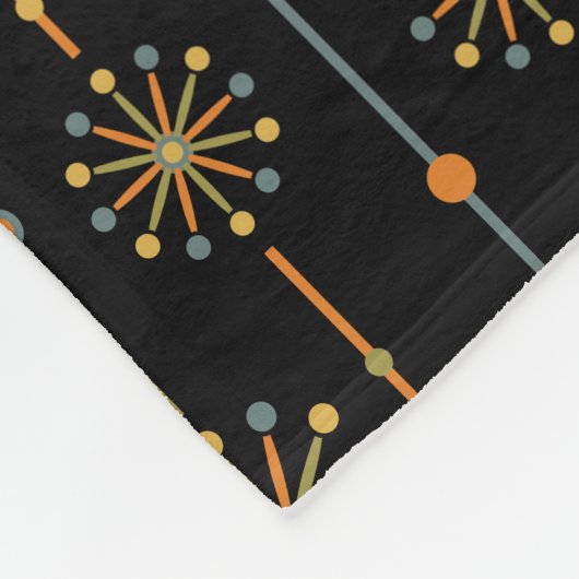 Midden-century Starburst Stripe Custom Colours SVG Fleece Deken (Hoek)