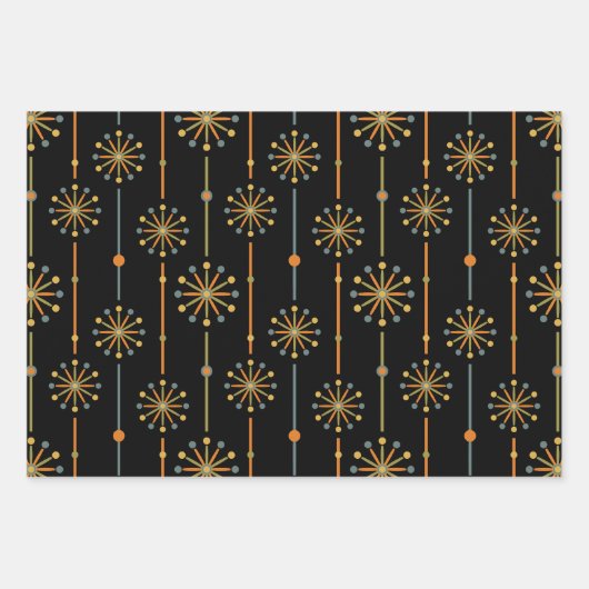 Midden-century Starburst Stripe Custom Colours SVG Inpakpapier Vel (Voorkant 3)