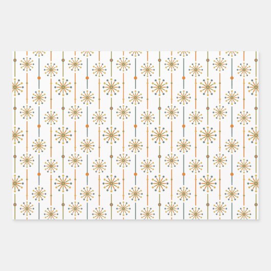 Midden-century Starburst Stripe Custom Colours SVG Inpakpapier Vel (Voorkant 2)